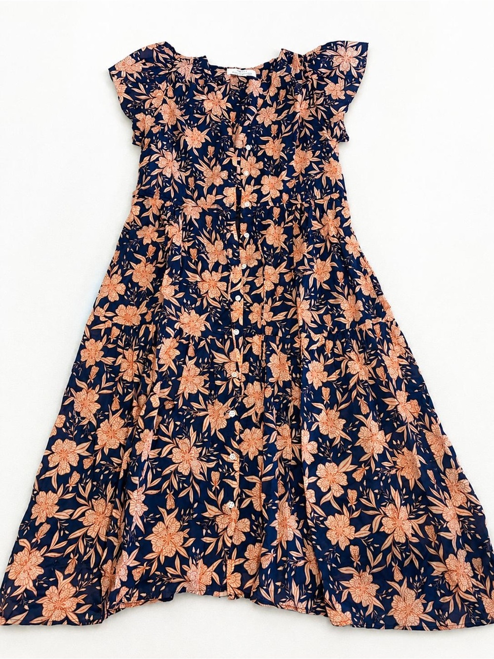 Trovata California Bird of Paradise Floral Midi Dress XS | Button Front  - NWT